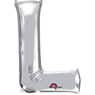Anagram Folieballon Letter L Zilver - 58x81cm