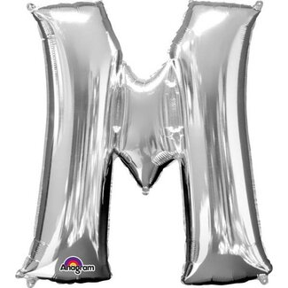 Anagram Folieballon Letter M Zilver - 81x83cm