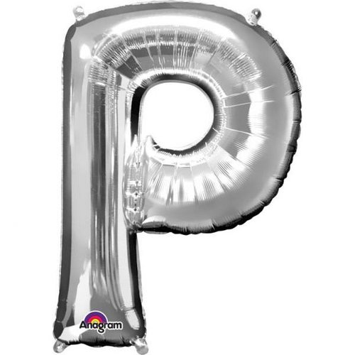 Folieballon Letter P Zilver - 60x81cm 