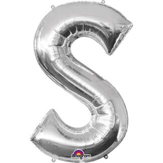 Anagram Folieballon Letter S Zilver - 53x88cm