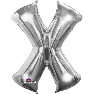 Anagram Folieballon Letter X Zilver - 68x88cm