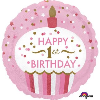 Anagram Folieballon 1ste Birthday Cupcake Girl