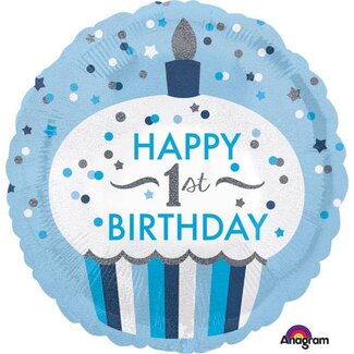 Anagram Folieballon 1ste Birthday Cupcake Boy