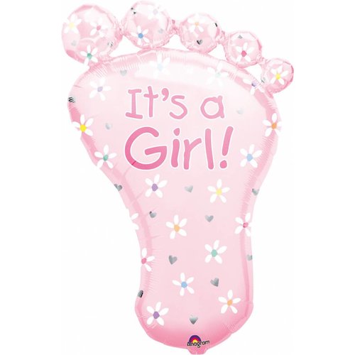 Folieballon Foot Baby Girl 