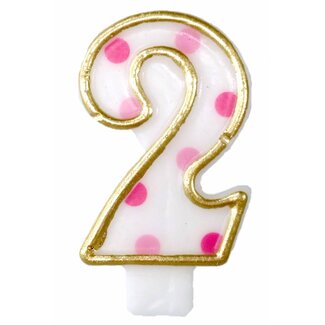 Cijferkaarsje 2 Roze