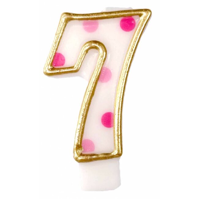 Cijferkaarsje 7 Roze