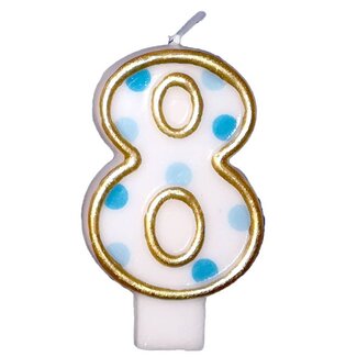 Cijferkaarsje 8 Blauw