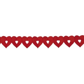 Haza-Witbaard Slinger mini hart Rood - 6 meter
