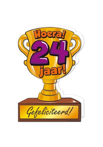 Wenskaart Trofee - 24 Jaar 