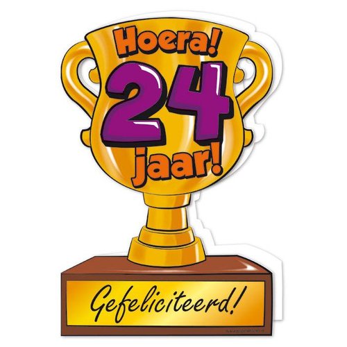 Wenskaart Trofee - 24 Jaar 