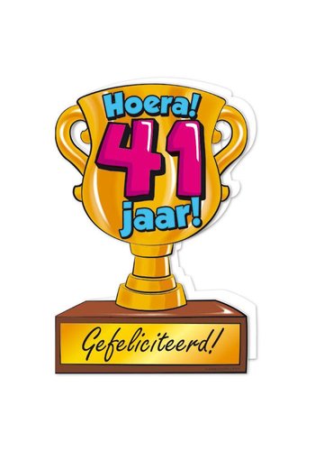 Wenskaart Trofee - 41 Jaar 