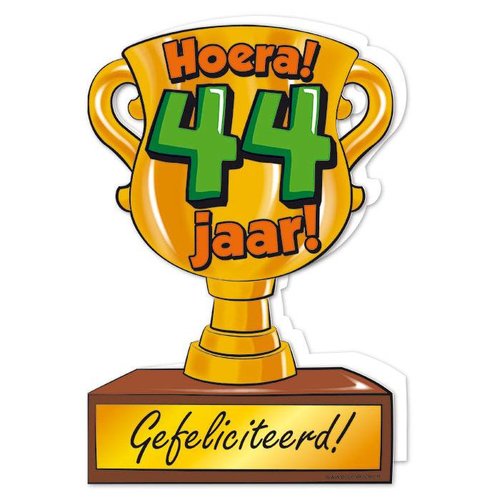 Wenskaart Trofee - 44 Jaar 