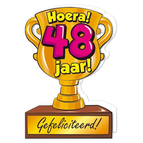 Wenskaart Trofee - 48 Jaar 