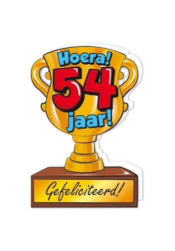 Wenskaart Trofee - 54 Jaar 