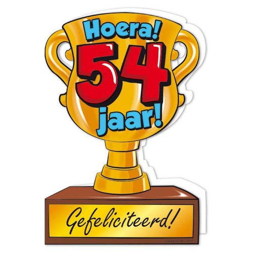 Wenskaart Trofee - 54 Jaar 