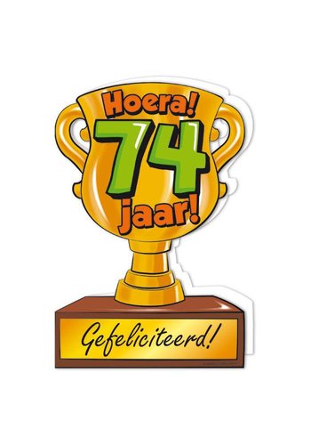 Wenskaart Trofee - 74 Jaar 