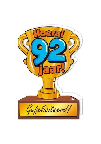 Wenskaart Trofee - 92 Jaar 