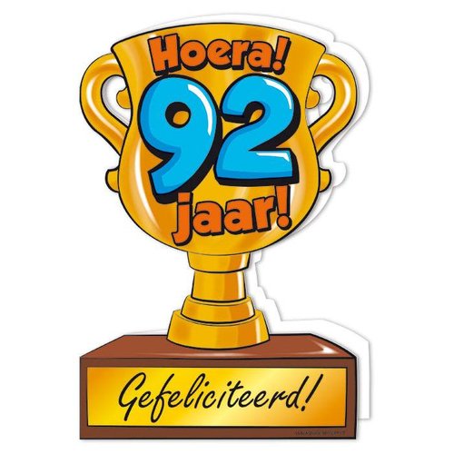 Wenskaart Trofee - 92 Jaar 