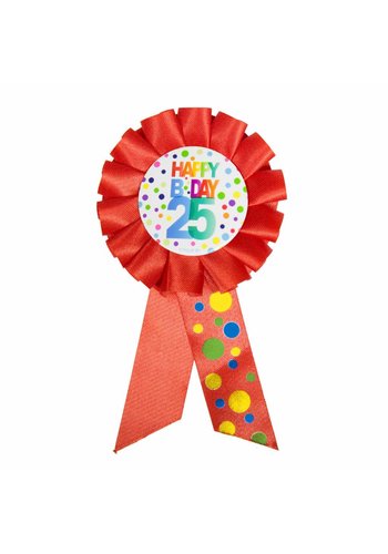 Rozet Rainbow Happy Birthday 25 