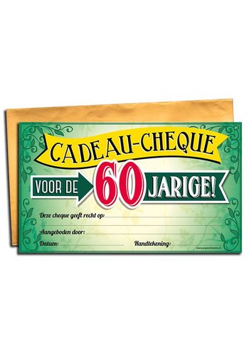 Gift Cheque - 60 jaar 