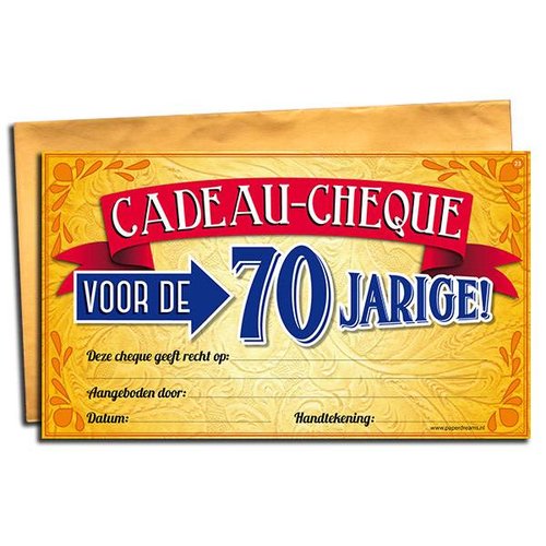 Gift Cheque - 70 jaar 