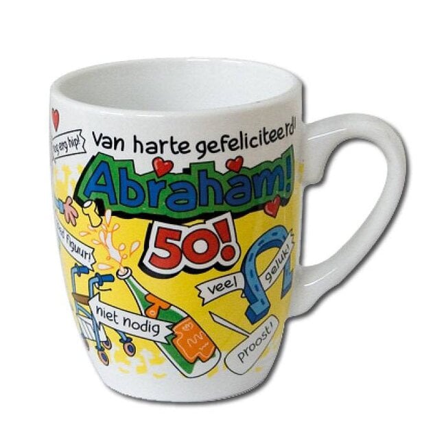 Cartoon mok - 50 jaar Abraham