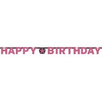 Letterbanner Happy Birthday Pink & Black