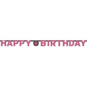 Amscan Letterbanner Happy Birthday Pink & Black