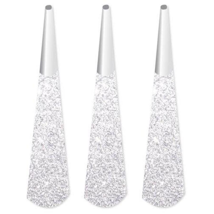 Sparkling Silver glitter toeters - 6 stuks-1