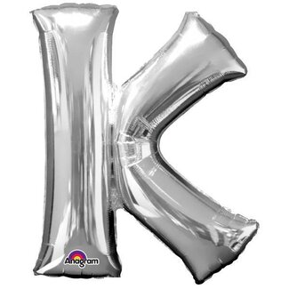 Anagram Folieballon Letter K Zilver - 66x83cm