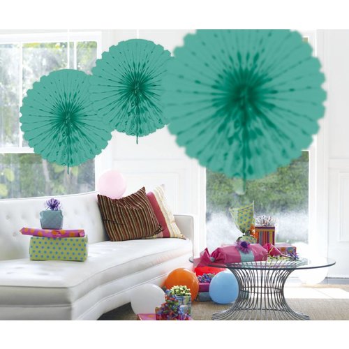 Honeycomb Fan Turquoise - 45cm 