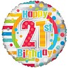 Folieballon - Happy 21st birthday