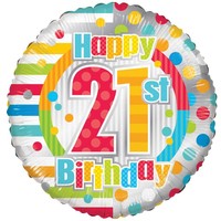 Folieballon - Happy 21st birthday