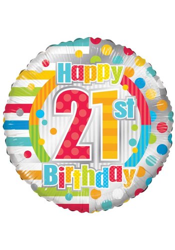 Folieballon - Happy 21st birthday 