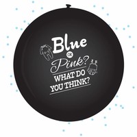 XL Ballon Gender reveal boy - incl blauwe confetti