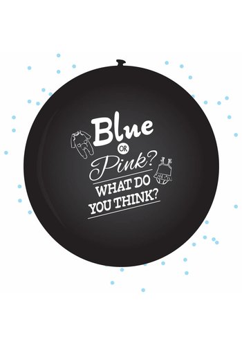 XL Ballon Gender reveal boy - incl blauwe confetti 