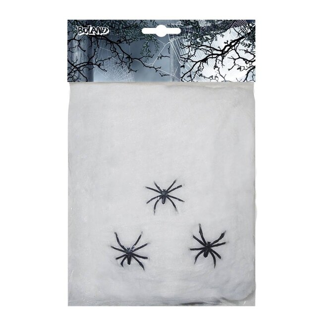 Spinrag Wit - 20g - met 3 spinnen