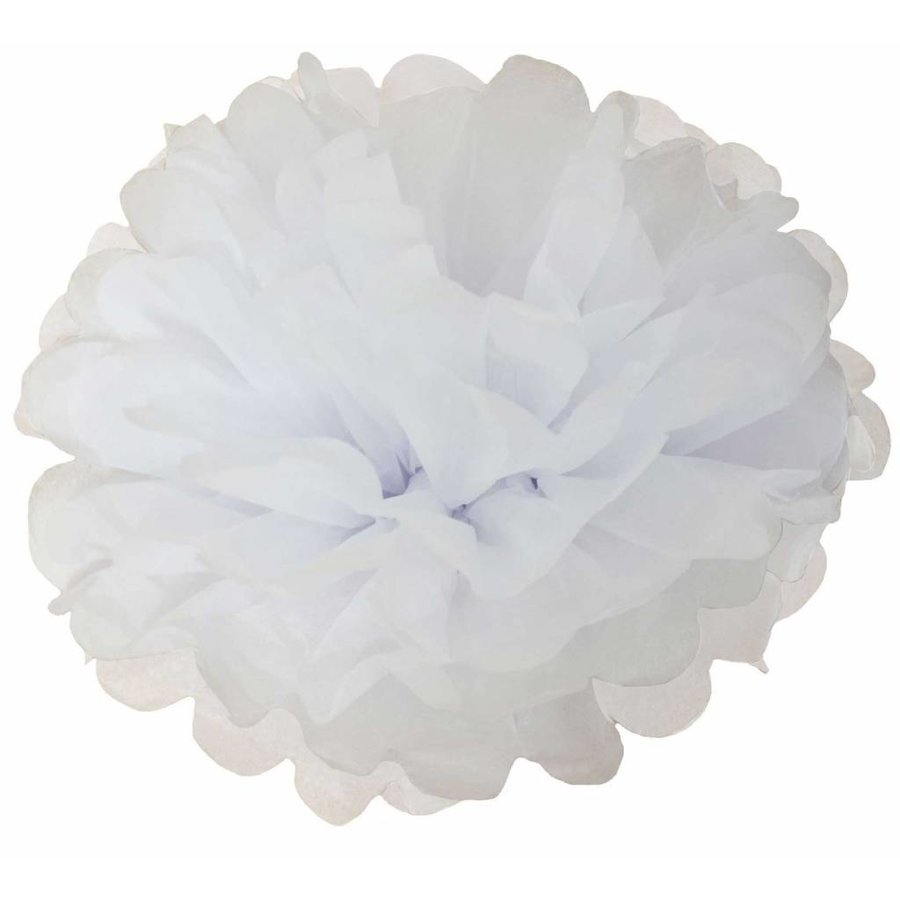 PomPoms Wit - 1x25cm 1x35cm-1