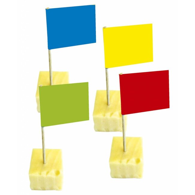 Prikkers Vlaggetjes gekleurd - 10cm - 50 stuks