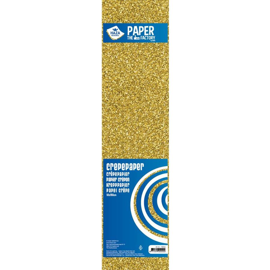 Crepe Papier - Glitter Goud - 150x50cm-1