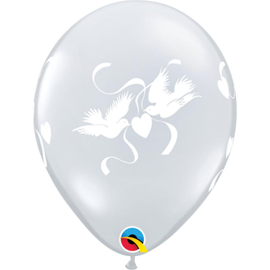 Helium Ballon Love Dove - Transparant (28cm)-1
