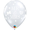 Qualatex Helium Ballon Mr & Mrs - Transparant (28cm)