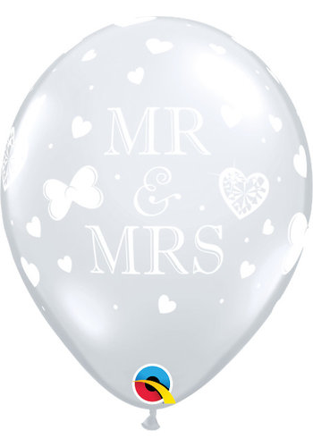 Helium Ballon Mr & Mrs - Transparant (28cm) 