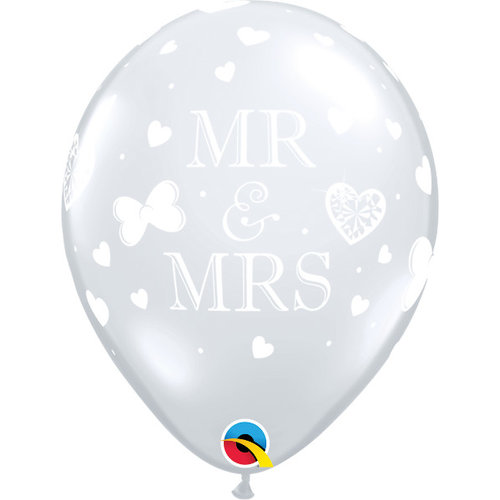 Helium Ballon Mr & Mrs - Transparant (28cm) 