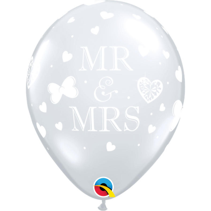 Helium Ballon Mr & Mrs - Transparant (28cm)-1