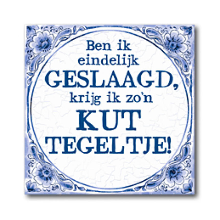 Tegeltje - Ben ik geslaagd krijg ik zo'n kut tegeltje-1