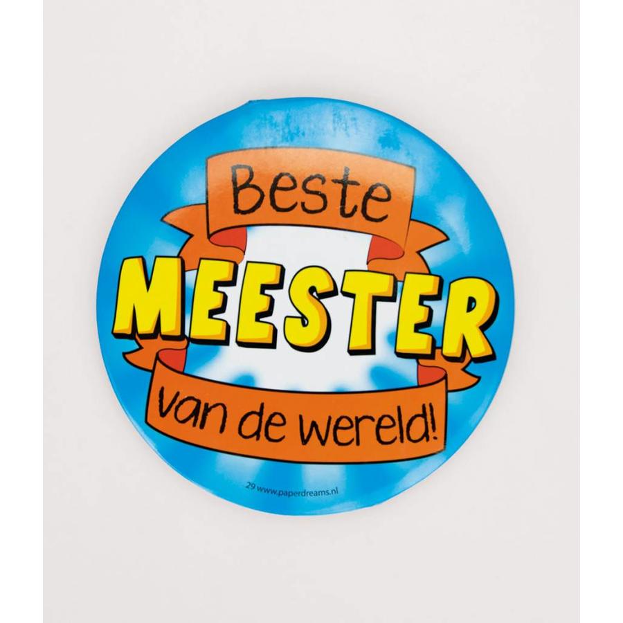 Ter ere van Doornen overschrijving Button XL - Beste Meester Van de Wereld - 10cm - Zorg voor Party online  feestartikelen en ballondecoraties