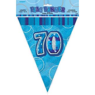 Unique Blue Glitz vlaggenlijn 70 - 275cm