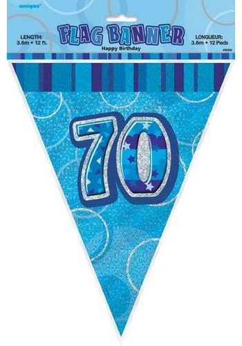 Blue Glitz vlaggenlijn 70 - 275cm 