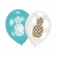 Ballonnen Golden Pineapple - 27,5cm - 6 stuks